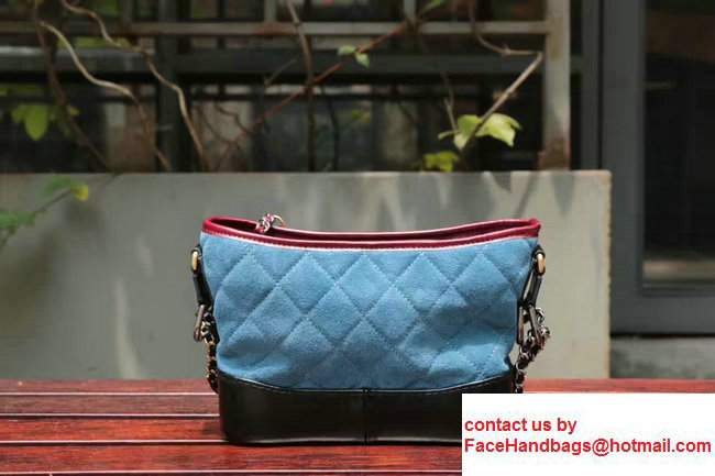 Chanel Gabrielle Small Hobo Bag A93654 Burgundy/Blue/Black 2017 - Click Image to Close