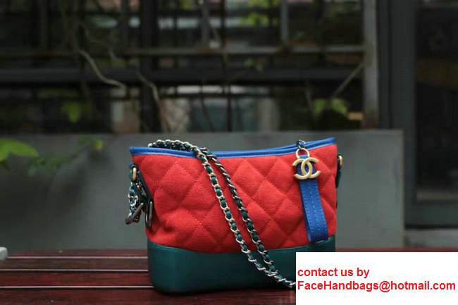 Chanel Gabrielle Small Hobo Bag A93654 Green/Blue/Red 2017