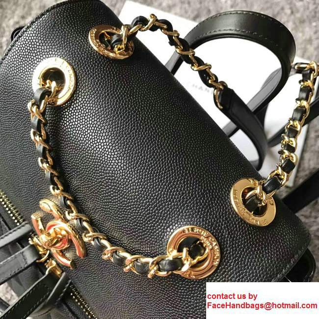 Chanel Grained Calfskin Business Affinity Backpack Bag A93748 Black 2017