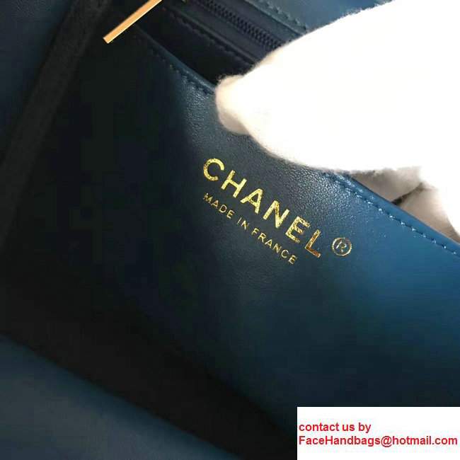 Chanel Grained Calfskin Business Affinity Backpack Bag A93748 Blue 2017