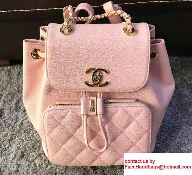 Chanel Grained Calfskin Business Affinity Backpack Bag A93748 Pink 2017