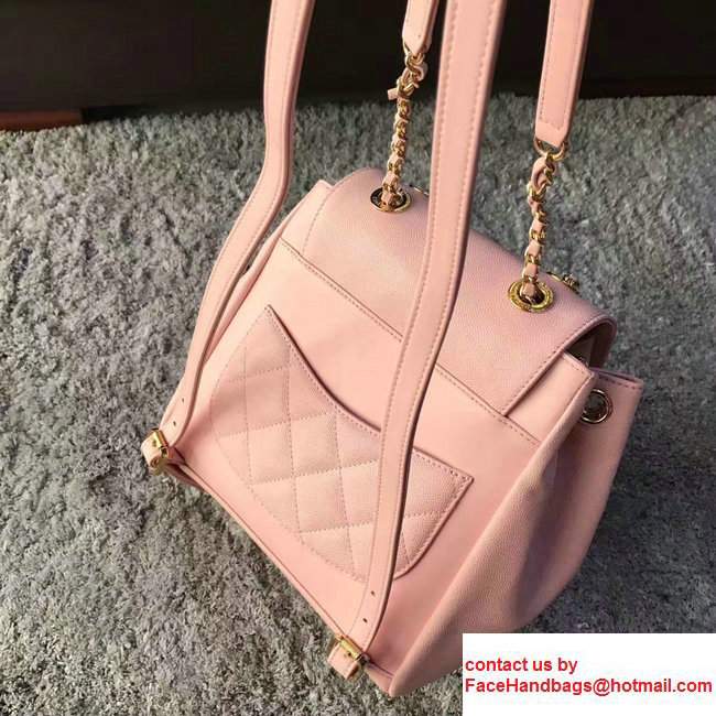Chanel Grained Calfskin Business Affinity Backpack Bag A93748 Pink 2017