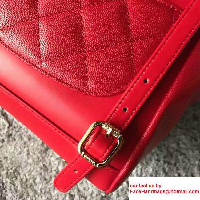 Chanel Grained Calfskin Business Affinity Backpack Bag A93748 Red 2017