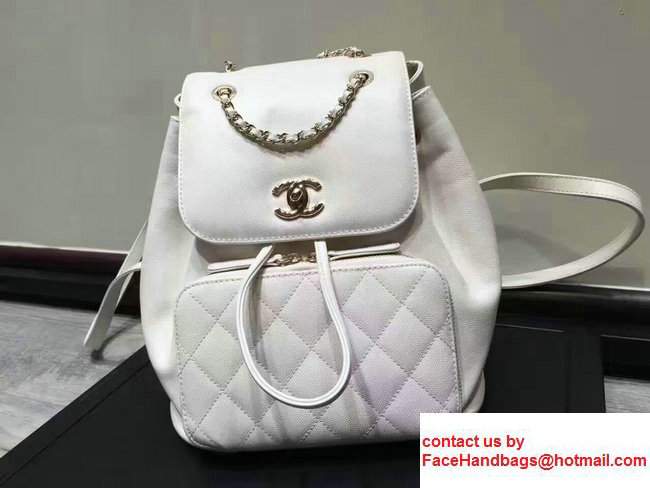 Chanel Grained Calfskin Business Affinity Backpack Bag A93748 White 2017 - Click Image to Close