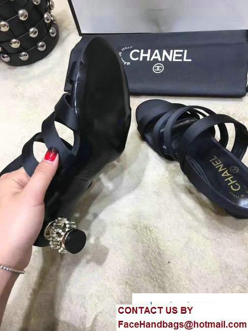 Chanel Heel 5cm Sandals G32836 Black 2017 - Click Image to Close