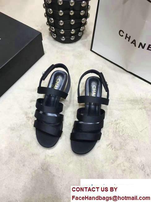 Chanel Heel 5cm Sandals G32836 Black 2017
