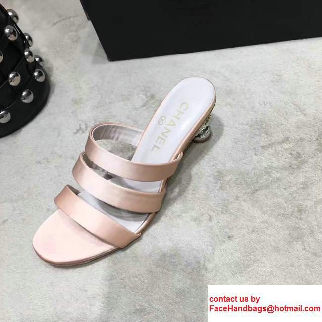 Chanel Heel 5cm Slippers G32836 Pink 2017