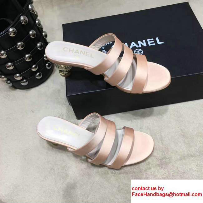 Chanel Heel 5cm Slippers G32836 Pink 2017 - Click Image to Close