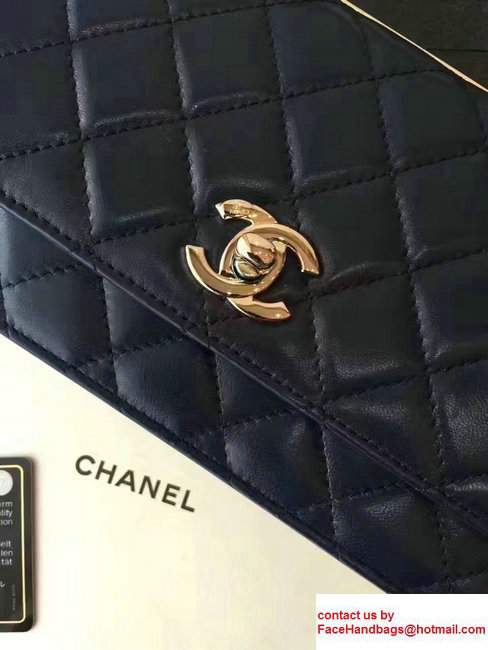 Chanel Lambskin Metal Wallet On Chain WOC Bag A80982 Blue 2017 - Click Image to Close