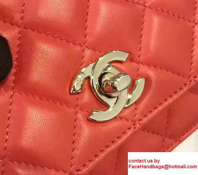 Chanel Lambskin Metal Wallet On Chain WOC Bag A80982 Coral 2017 - Click Image to Close