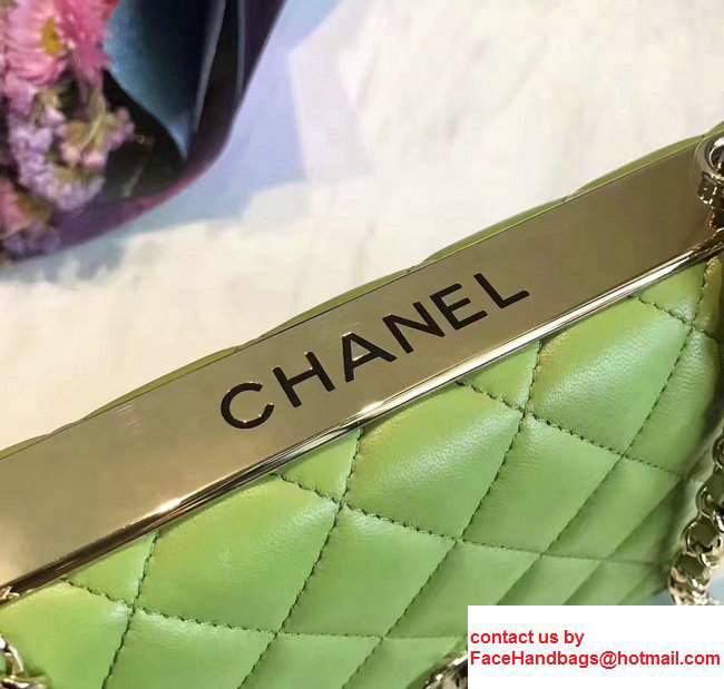Chanel Lambskin Metal Wallet On Chain WOC Bag A80982 Grass Green 2017 - Click Image to Close