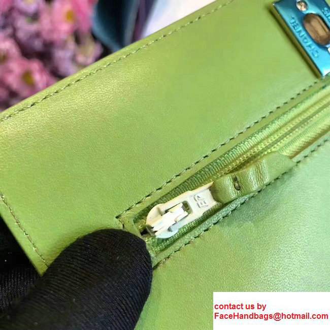 Chanel Lambskin Metal Wallet On Chain WOC Bag A80982 Grass Green 2017