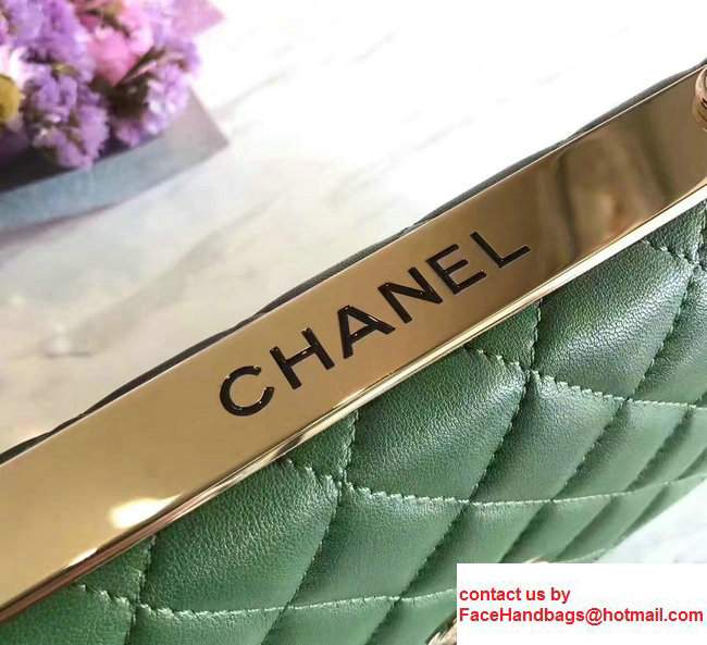 Chanel Lambskin Metal Wallet On Chain WOC Bag A80982 Green 2017