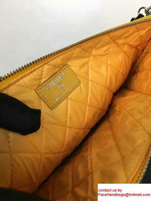 Chanel Lambskin and Car Printed Pouch Clutch Bag A82593 Yellow 2017 - Click Image to Close