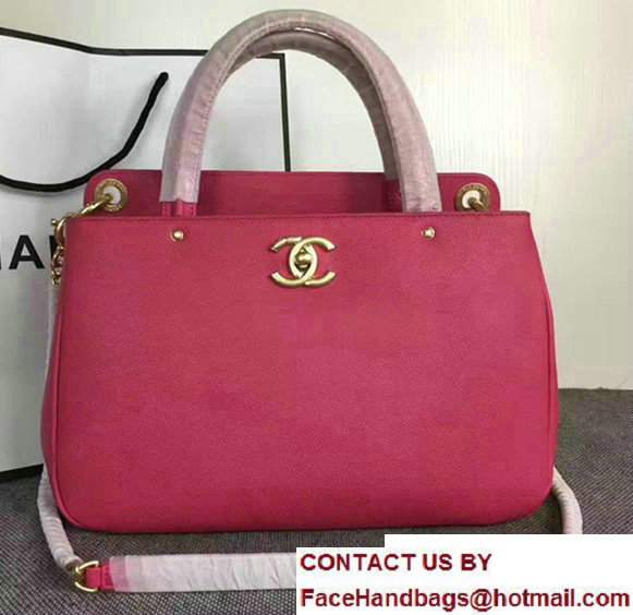 Chanel Large Shopping Bag Gold Hardware A93759 Fuchsia 2017 - Click Image to Close