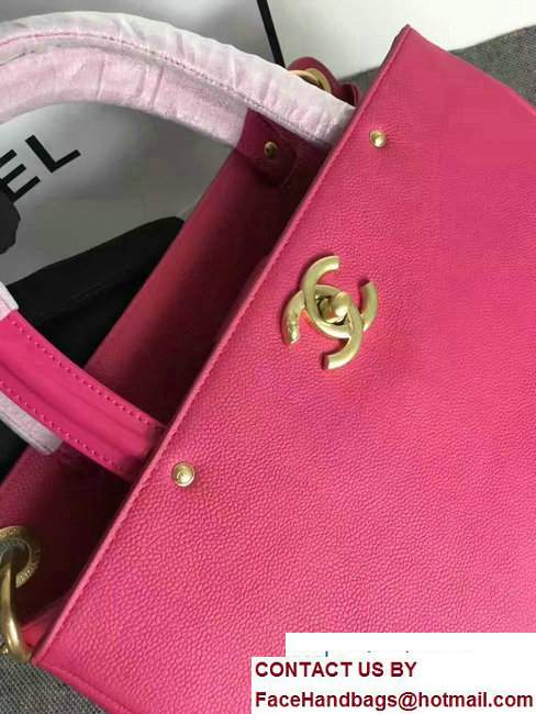 Chanel Large Shopping Bag Gold Hardware A93759 Fuchsia 2017