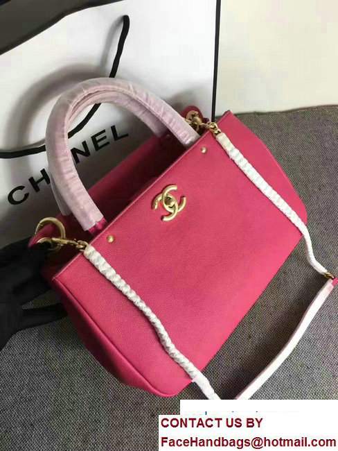 Chanel Large Shopping Bag Gold Hardware A93759 Fuchsia 2017 - Click Image to Close
