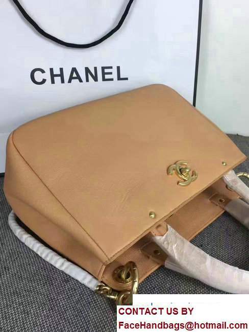 Chanel Large Shopping Bag Gold Hardware A93759 Khaki 2017