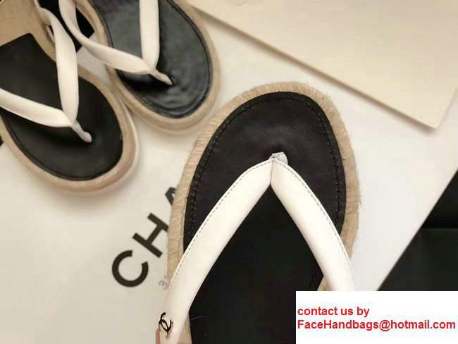Chanel Multicolor CC Logo Slipper Sandals Espadrilles Mules G32701 White 2017