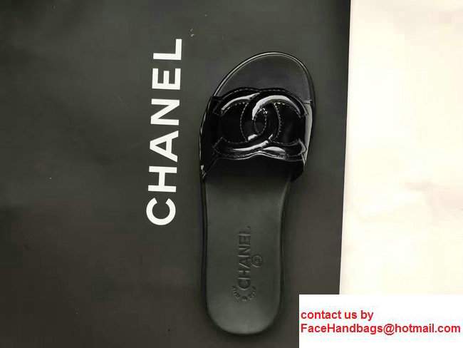 Chanel Patent Calfskin Mules Black G32808 2017 - Click Image to Close