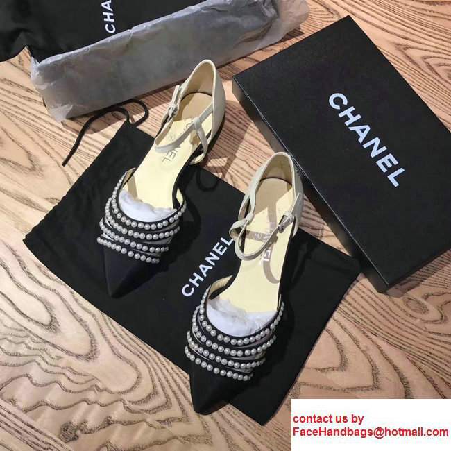Chanel Pearl Around Sheepskin and Grosgrain Sandals Beige 2017 - Click Image to Close