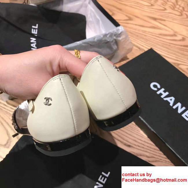 Chanel Pearl Around Sheepskin and Grosgrain Sandals Beige 2017