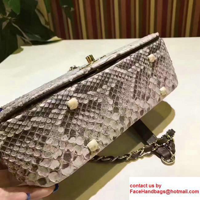 Chanel Python Carry Chic Top Handle Flap Shoulder Bag A93752 Gary 2017 - Click Image to Close