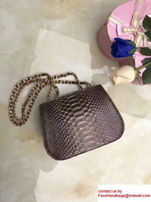 Chanel Python Chain Braided Chic Small Flap Bag A98774 Bronze 2017