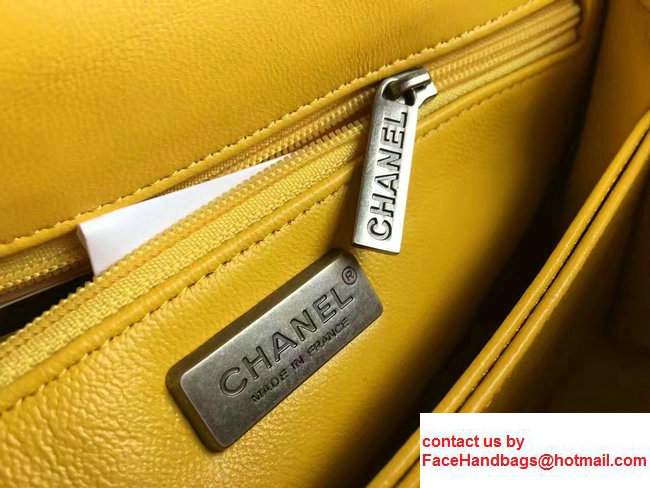 Chanel Python Coco Top Handle Flap Shoulder Small Bag A93050 Yellow 2017