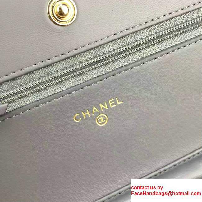 Chanel Quilting Chevron Wallet On Chain WOC Bag Gray - Click Image to Close