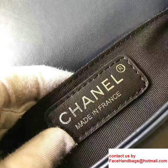 Chanel Two-Tone Black Metal Boy Flap Small Bag Navy Blue/Black 2017 - Click Image to Close