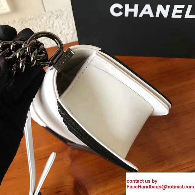 Chanel Two-Tone Black Metal Boy Flap Small Bag White/Black 2017 - Click Image to Close