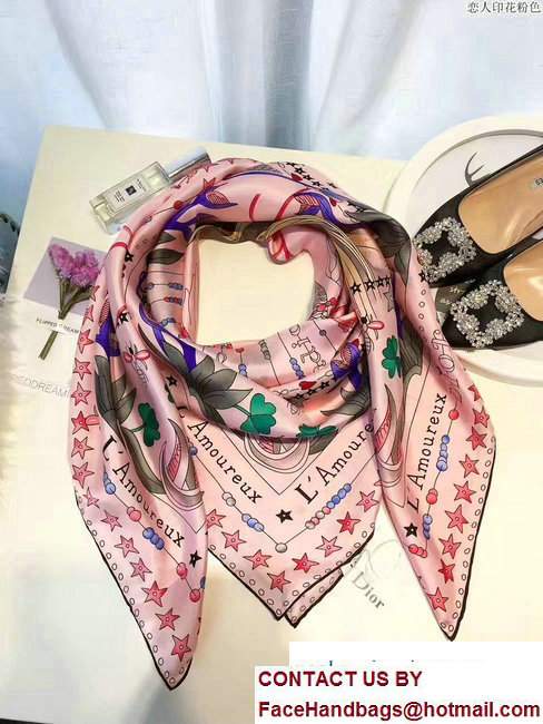 DIOR Pink Print SilkScarf701633 2017