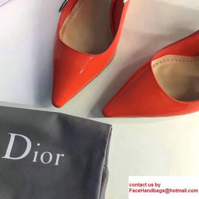 Dior Ballerina Heel 1cm In Techical Leather And J'adior Ribbon Scandal Orange 2017 - Click Image to Close
