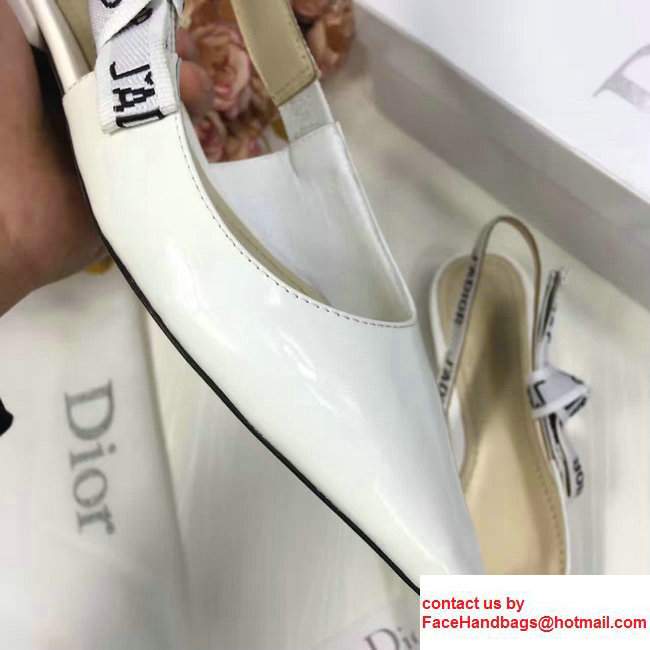 Dior Ballerina Heel 1cm In Techical Leather And J'adior Ribbon Scandal White 2017 - Click Image to Close