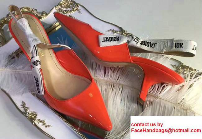 Dior Ballerina Heel 6.5cm In Techical Leather And J'adior Ribbon Scandal Orange 2017