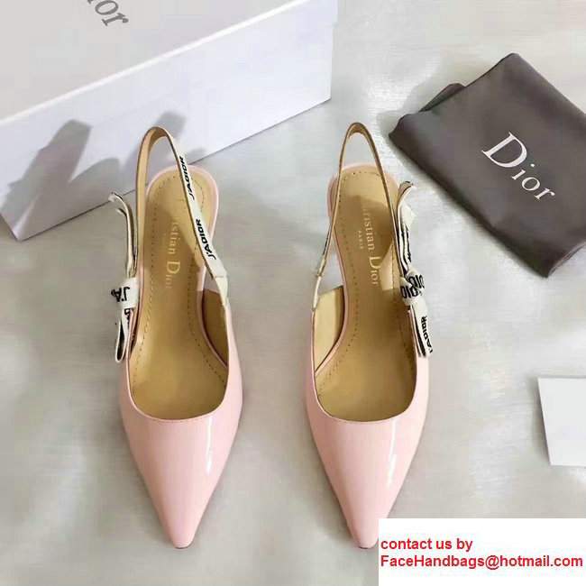 Dior Ballerina Heel 6.5cm In Techical Leather And J'adior Ribbon Scandal Pink 2017