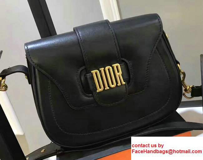 Dior Calfskin D-Fence Saddle Bag Black 2017