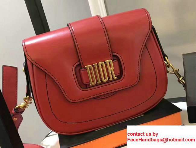 Dior Calfskin D-Fence Saddle Bag Red 2017
