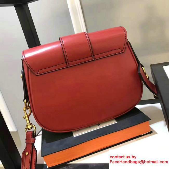 Dior Calfskin D-Fence Saddle Bag Red 2017