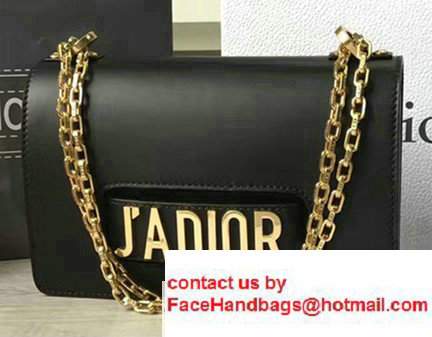 Dior Calfskin J'adior Flap Bag With Chain In Black2017 - Click Image to Close