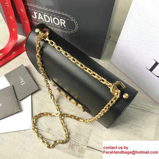 Dior Calfskin J'adior Flap Bag With Chain In Black2017