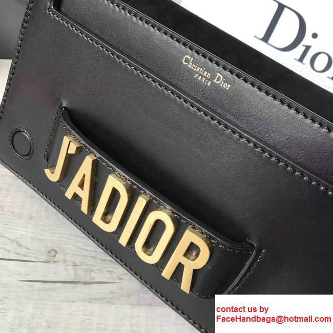Dior Calfskin J'adior Flap Bag With Chain In Black2017 - Click Image to Close