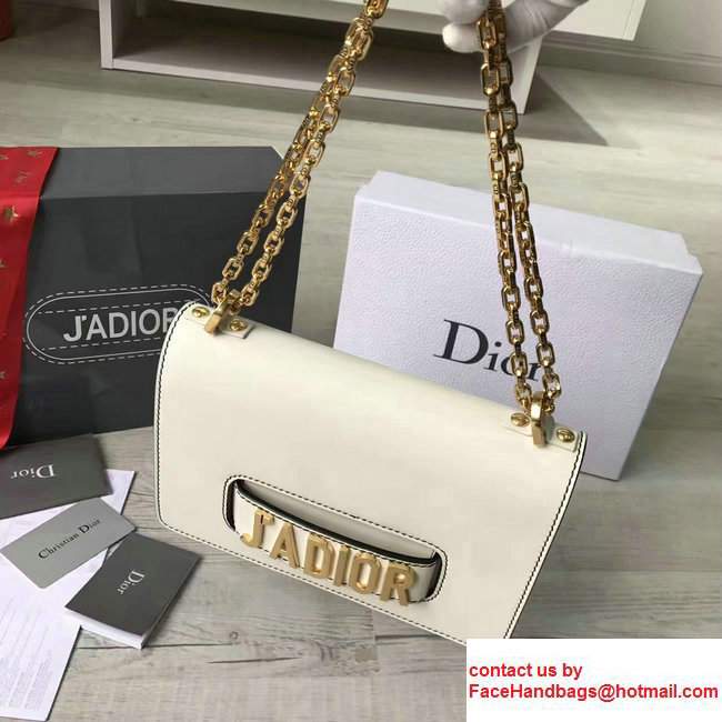 Dior Calfskin J'adior Flap Bag With Chain In Off-white 2017 - Click Image to Close