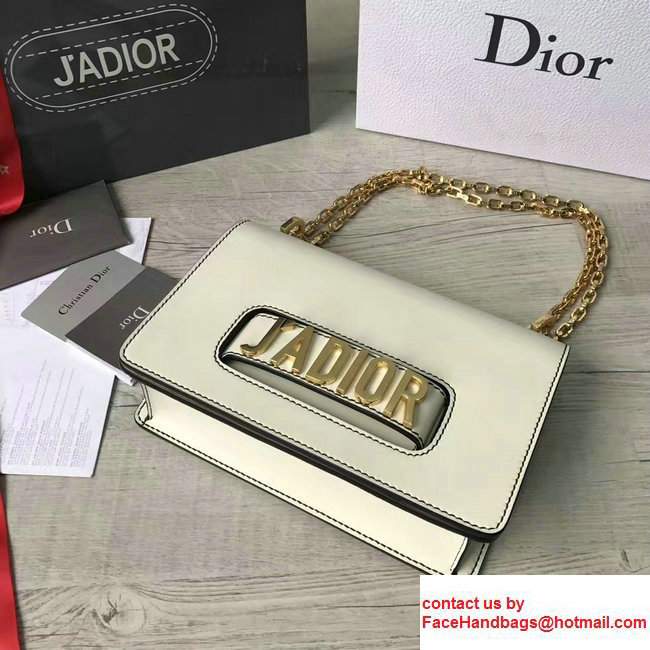 Dior Calfskin J'adior Flap Bag With Chain In Off-white 2017