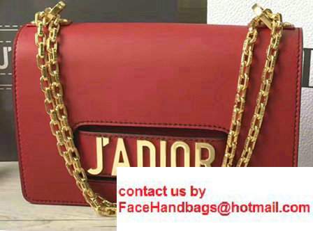 Dior Calfskin J'adior Flap Bag With Chain In Red 2017 - Click Image to Close