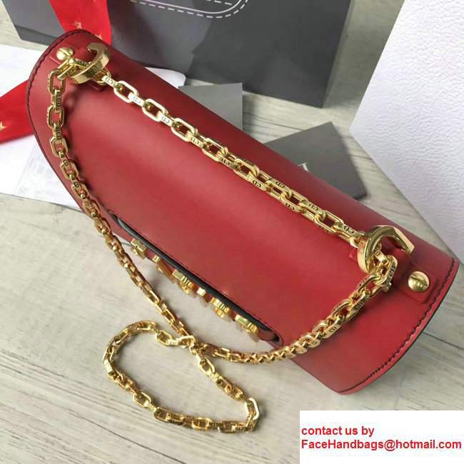 Dior Calfskin J'adior Flap Bag With Chain In Red 2017