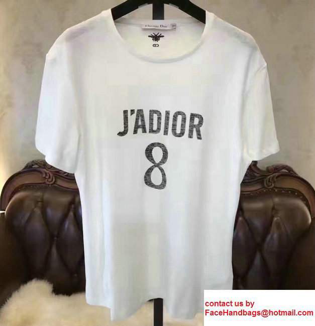 Dior J'ADIOR 8 Print T-Shirt White 2017 - Click Image to Close