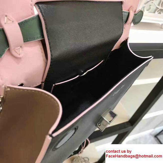 Dior Leather Diorever Squad Flap Shoulder Tote Bag Black/Pink/ Dark Green Spring 2017 - Click Image to Close