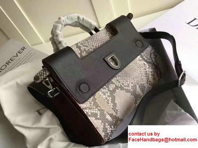 Dior Python Diorever Large Flap Tote Bag Date Red/Black 2017 - Click Image to Close
